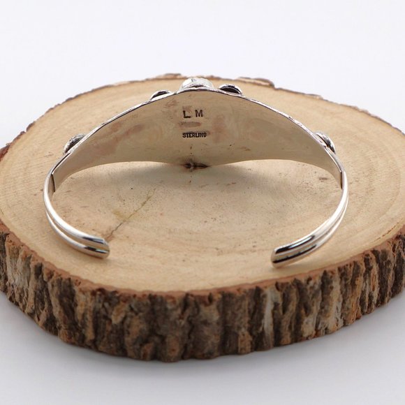 Navajo Turquoise Cuff Bracelet Sterling Silver Handcrafted Native American ** - Picture 8 of 11